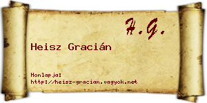 Heisz Gracián névjegykártya